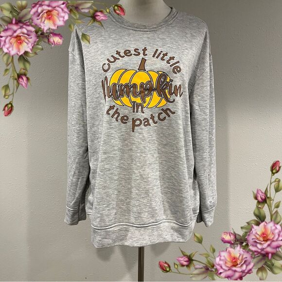 Sweaters - Gray Pumpkin‎ Graphic Sweatshirt